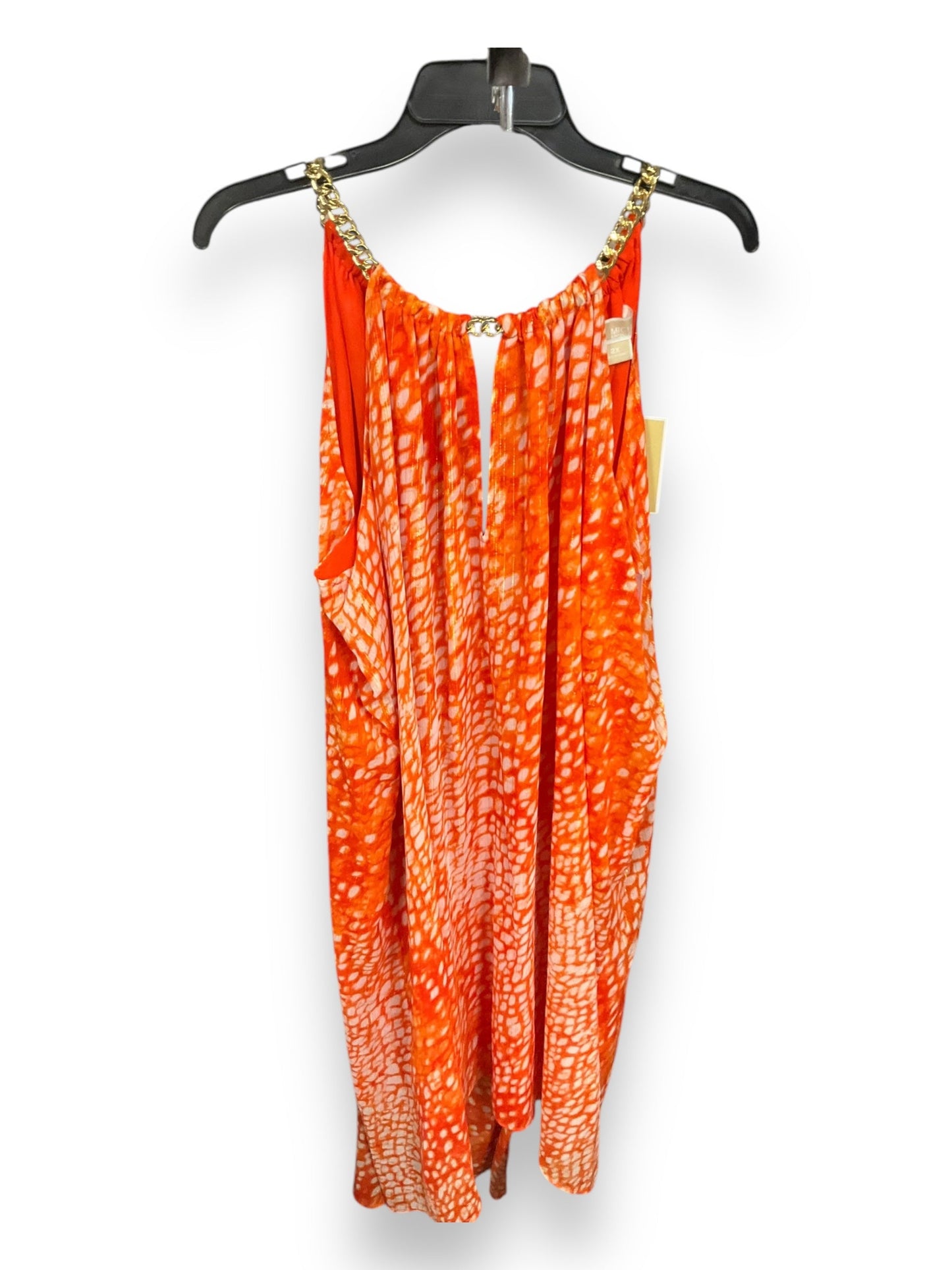 Dress Casual Midi By Michael By Michael Kors In Orange, Size: 2x