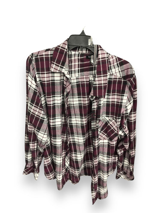 Blouse Long Sleeve By Clothes Mentor In Plaid Pattern, Size: 2x