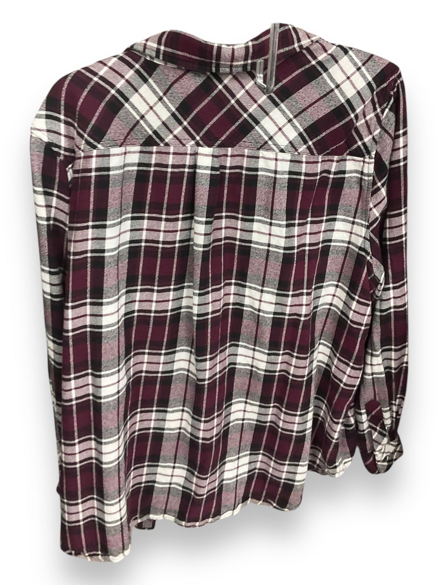 Blouse Long Sleeve By Clothes Mentor In Plaid Pattern, Size: 2x