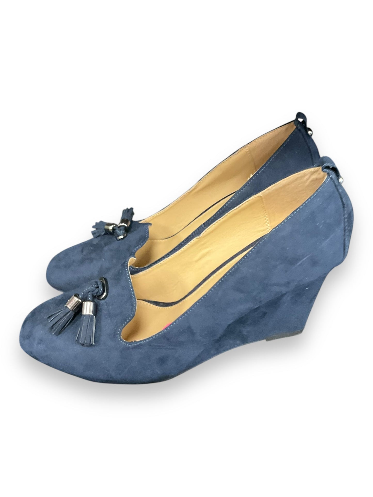 Shoes Heels Wedge By Cato In Navy, Size: 11