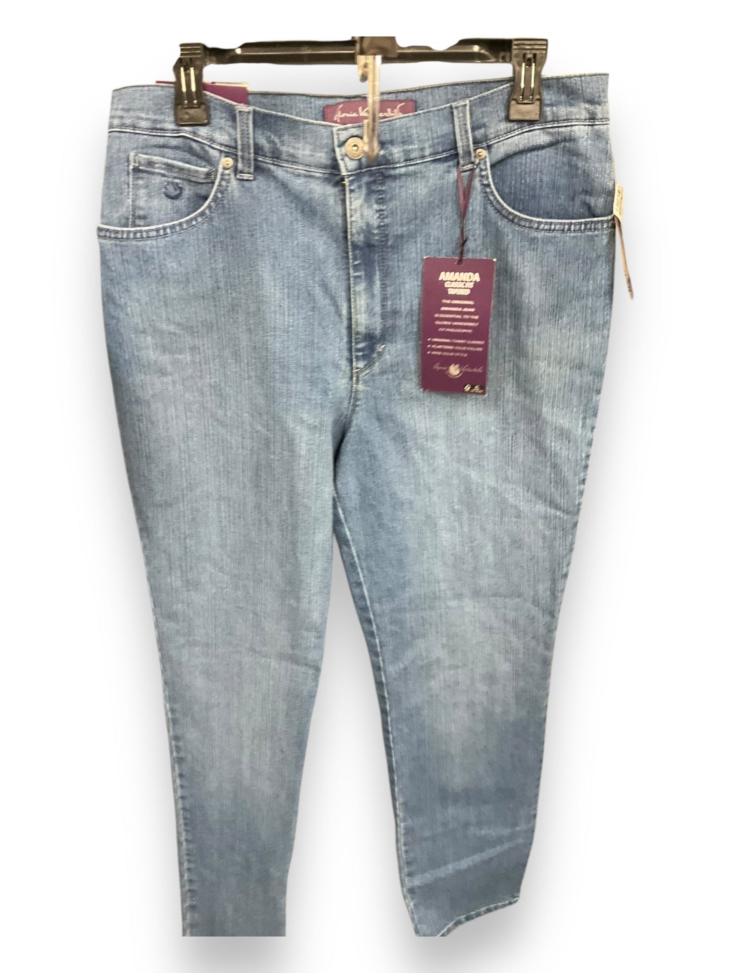 Jeans Straight By Gloria Vanderbilt In Blue Denim, Size: 14