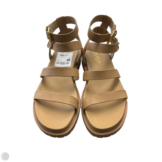 Sandals Flats By Lauren By Ralph Lauren In Tan, Size: 6.5