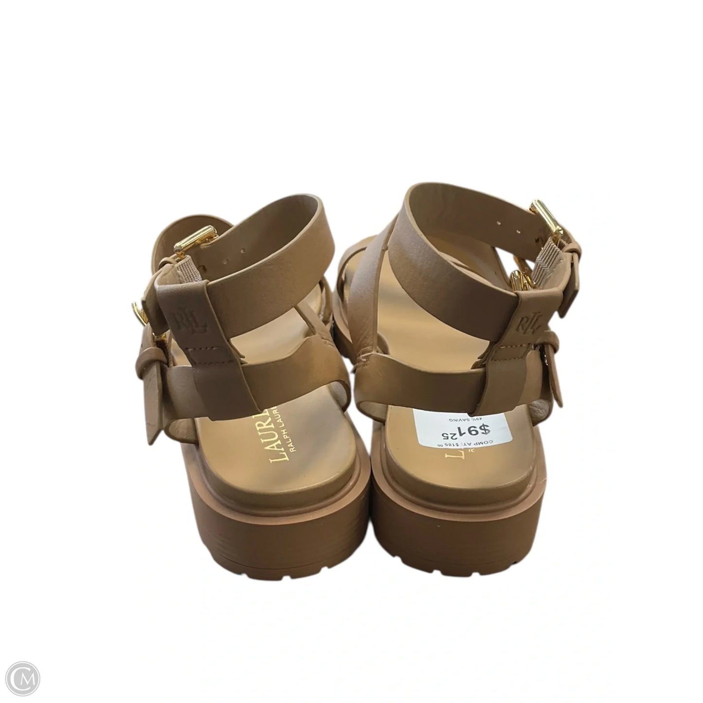 Sandals Flats By Lauren By Ralph Lauren In Tan, Size: 6.5