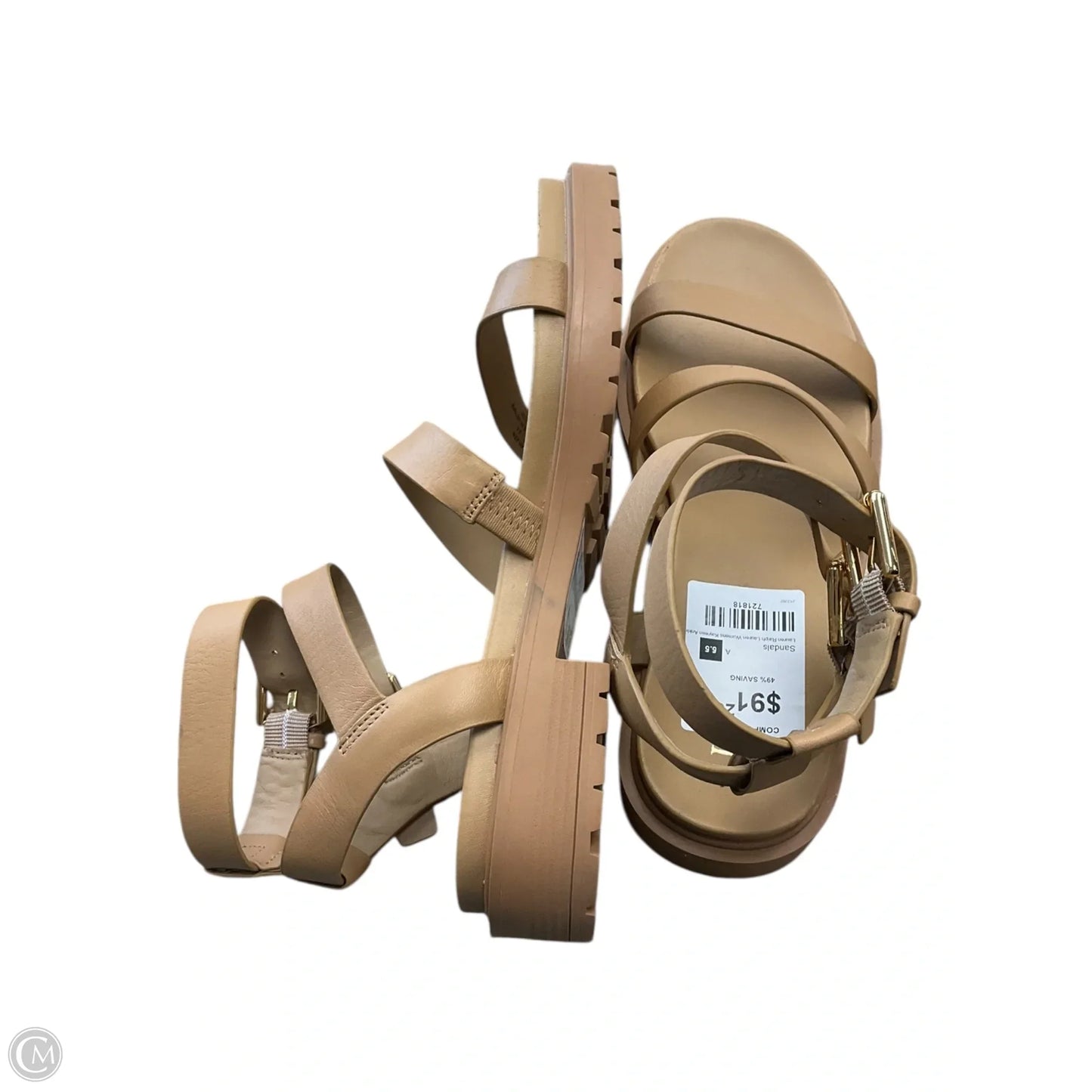 Sandals Flats By Lauren By Ralph Lauren In Tan, Size: 6.5