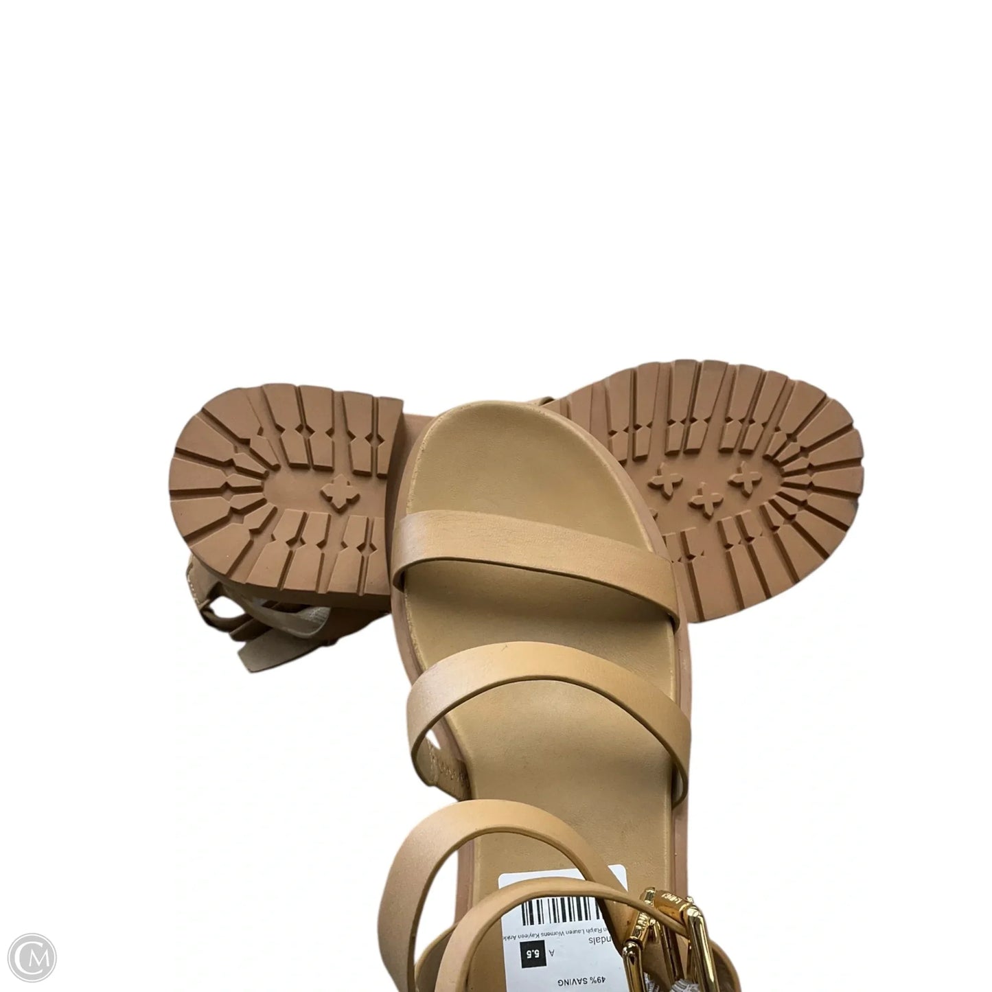 Sandals Flats By Lauren By Ralph Lauren In Tan, Size: 6.5