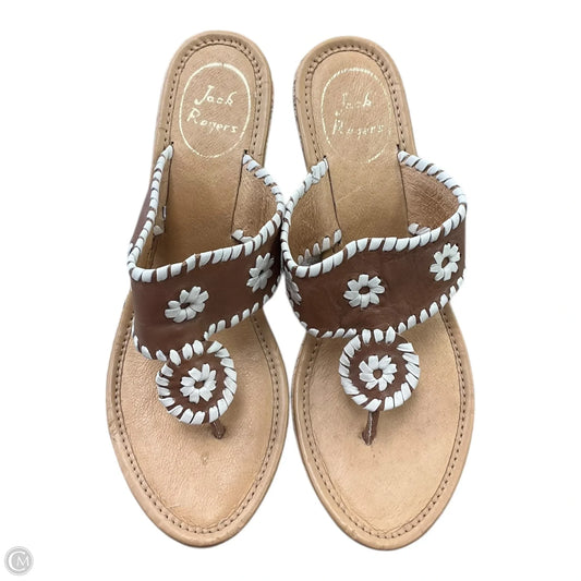 Sandals Heels Wedge By Jack Rogers In Brown, Size: 8