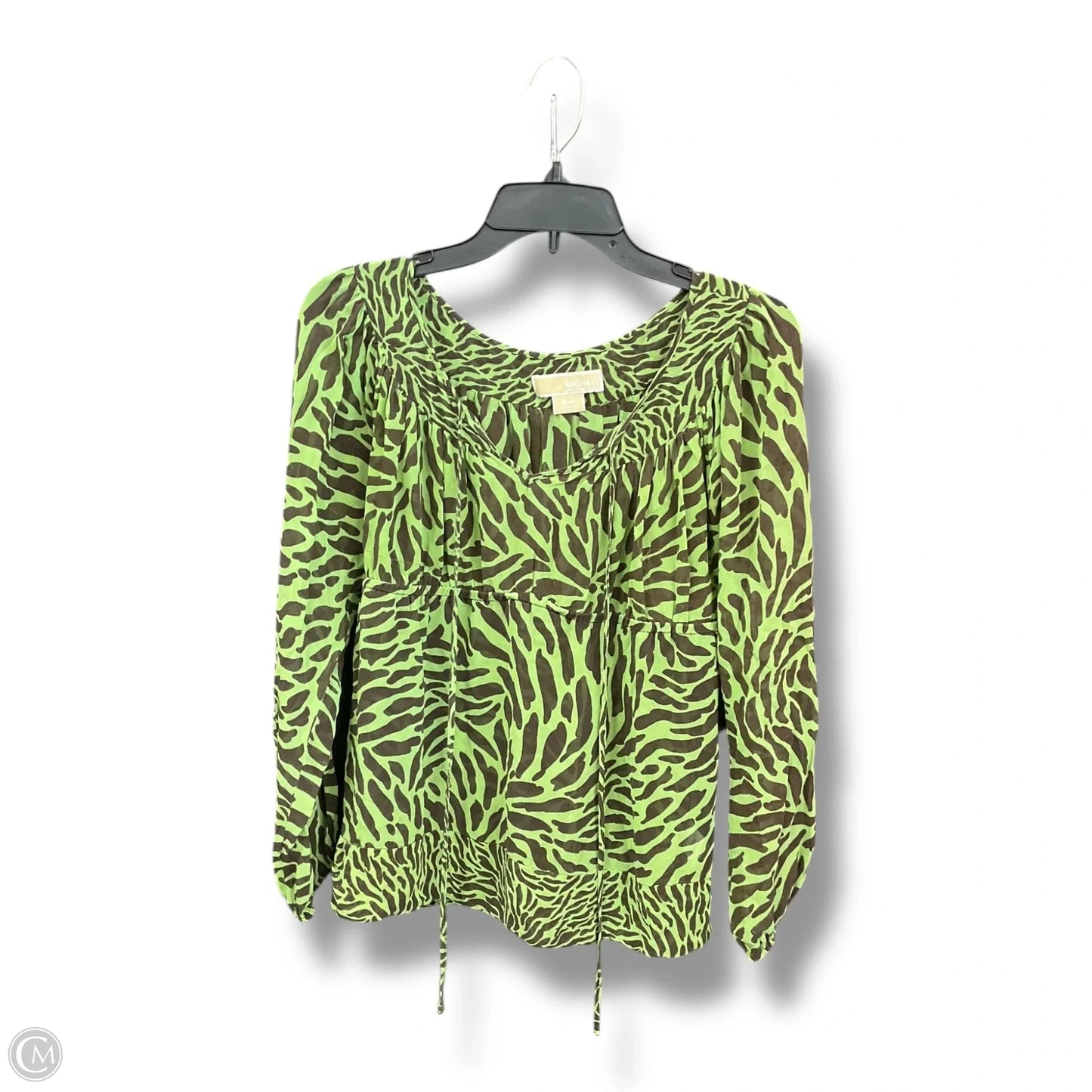 Top Long Sleeve By Michael By Michael Kors In Brown & Green, Size: S