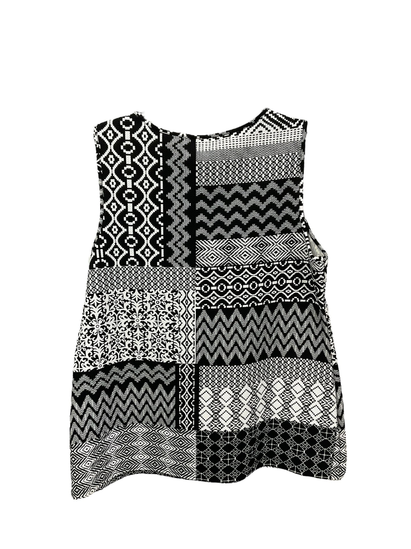 Top Sleeveless By Christopher And Banks In Black White, Size: L