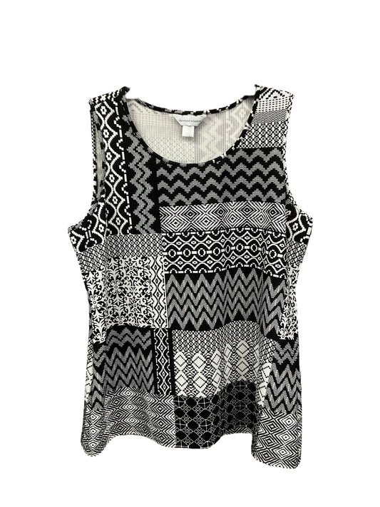 Top Sleeveless By Christopher And Banks In Black White, Size: L