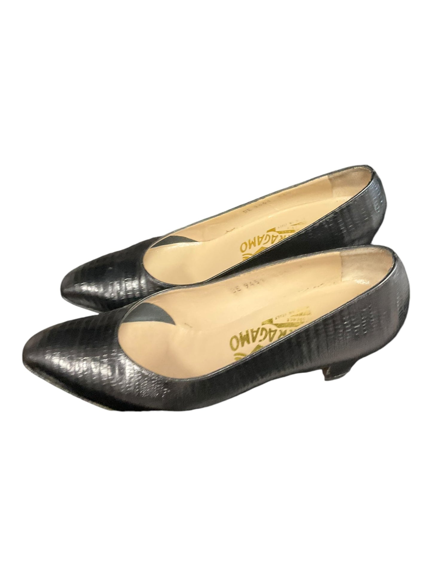 Shoes Heels Block By Ferragamo In Black, Size: 9.5