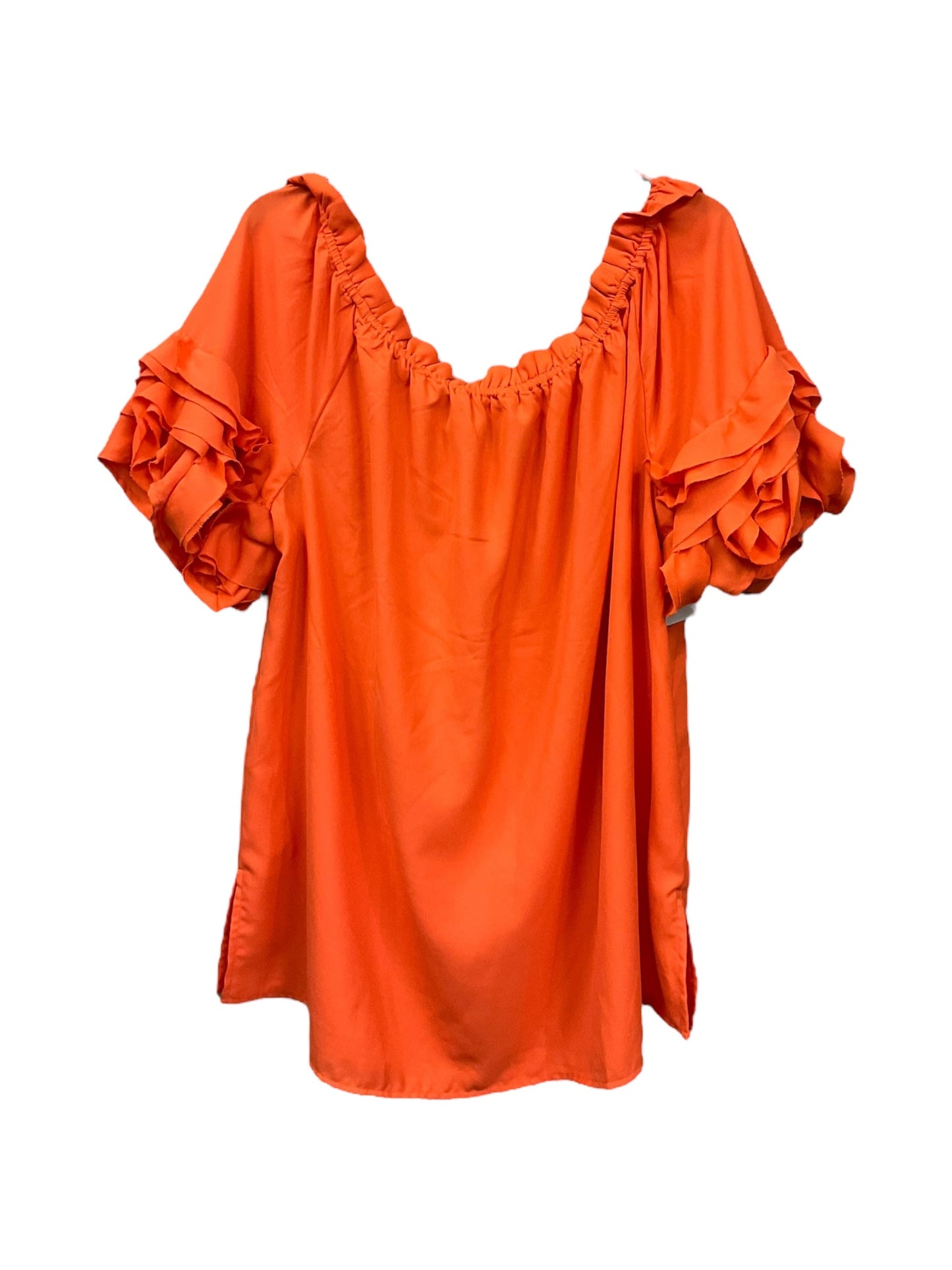 Orange Top Short Sleeve Ashley Stewart, Size 1x