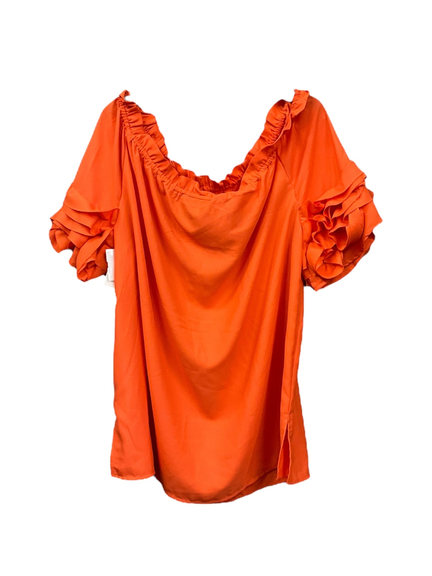 Orange Top Short Sleeve Ashley Stewart, Size 1x