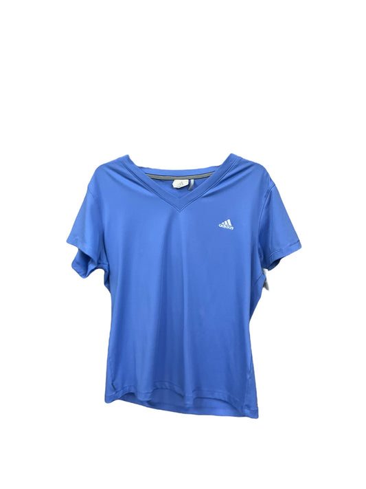 Athletic Top Short Sleeve By Adidas In Blue, Size: Xl