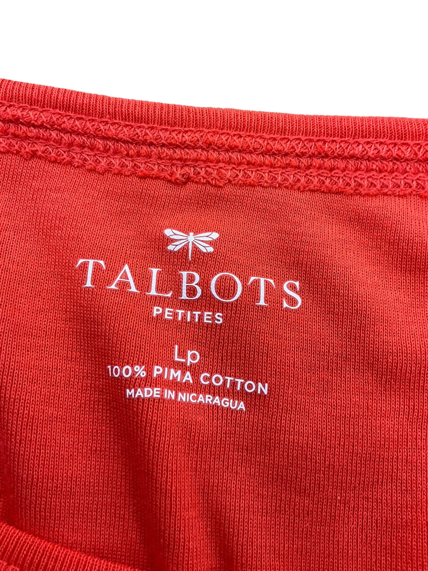 Orange Top Short Sleeve Basic Talbots, Size L