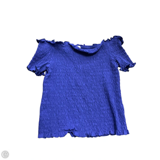 Top Short Sleeve By Eloquii In Blue, Size: 1x