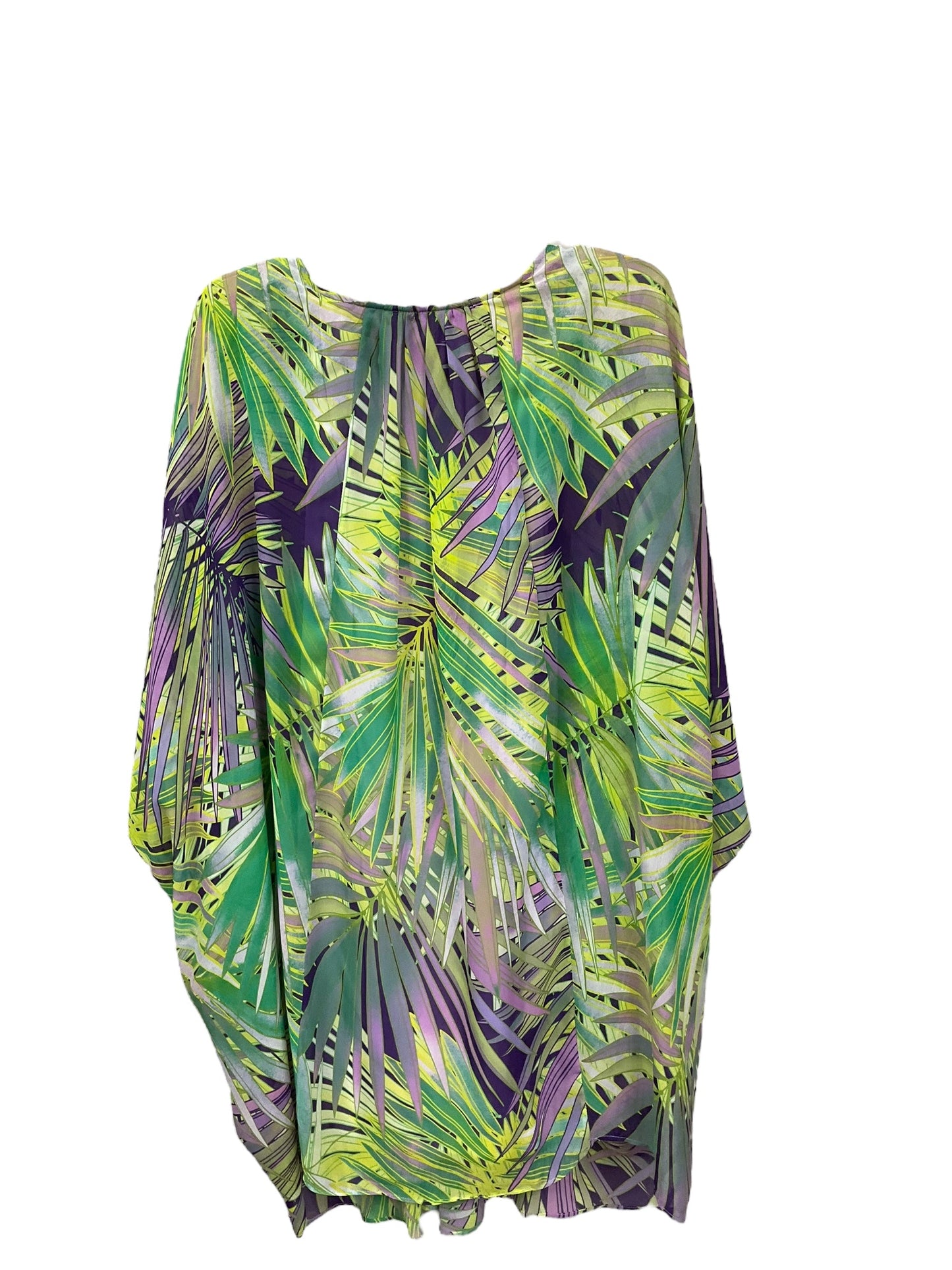 Top 3/4 Sleeve By Jennifer Lopez In Tropical Print, Size: M