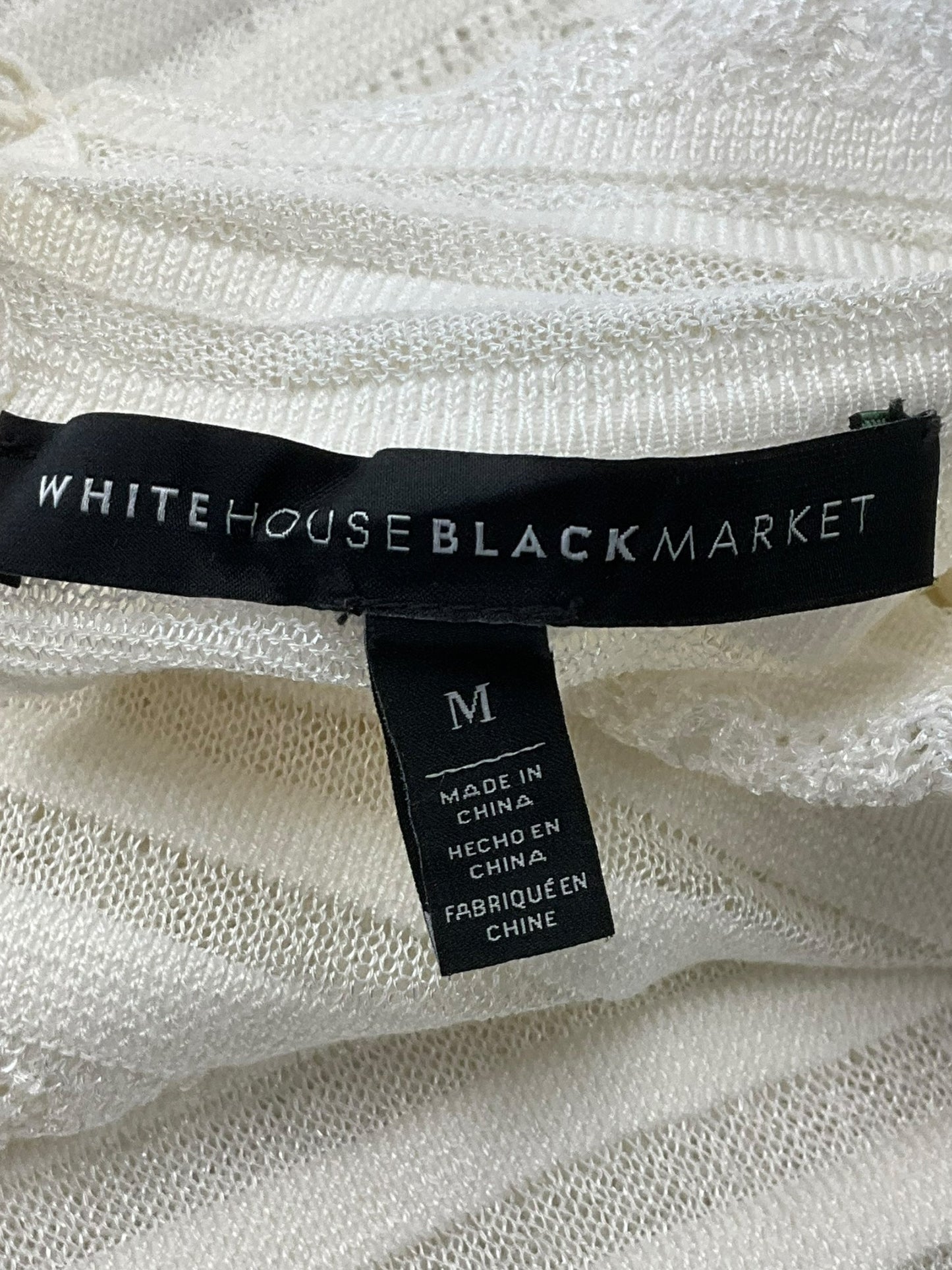 Cream Top Long Sleeve White House Black Market, Size M