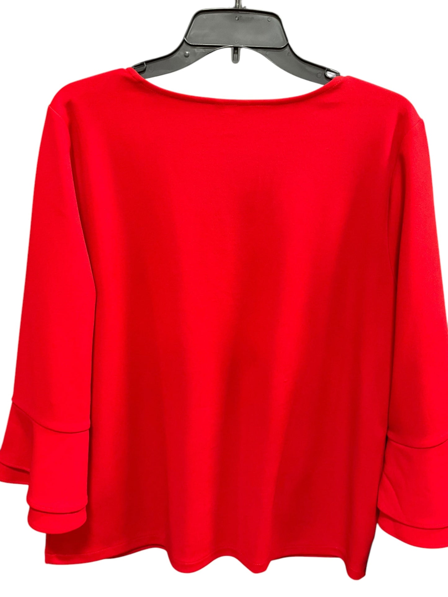 Top 3/4 Sleeve By Ellos In Red, Size: L