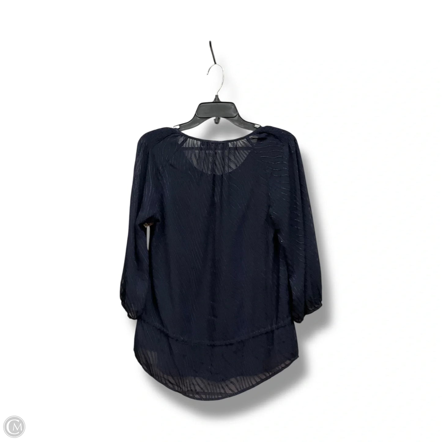 Blouse 3/4 Sleeve By Limited In Navy, Size: S