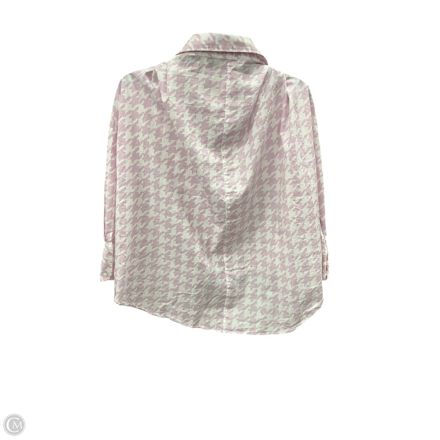 Blouse Long Sleeve By Zara In Pink & White, Size: Xs
