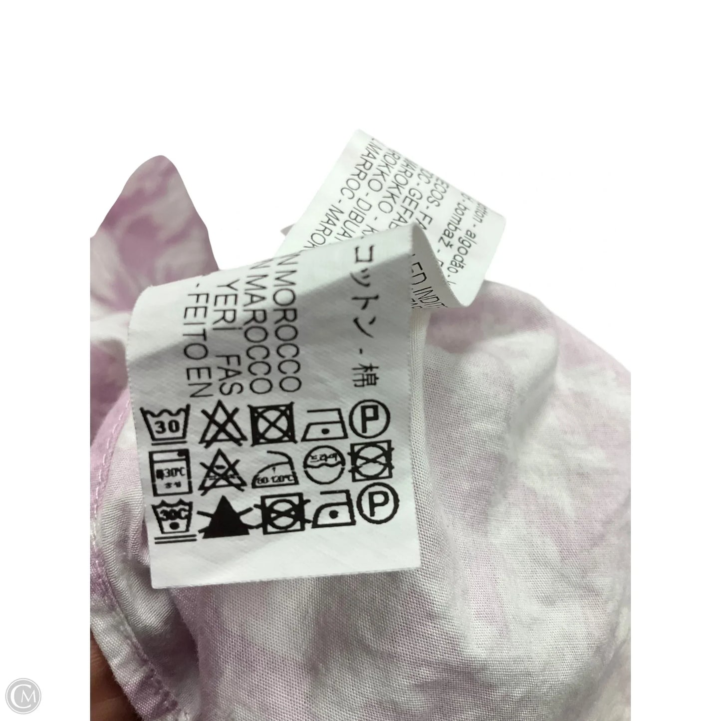 Blouse Long Sleeve By Zara In Pink & White, Size: Xs