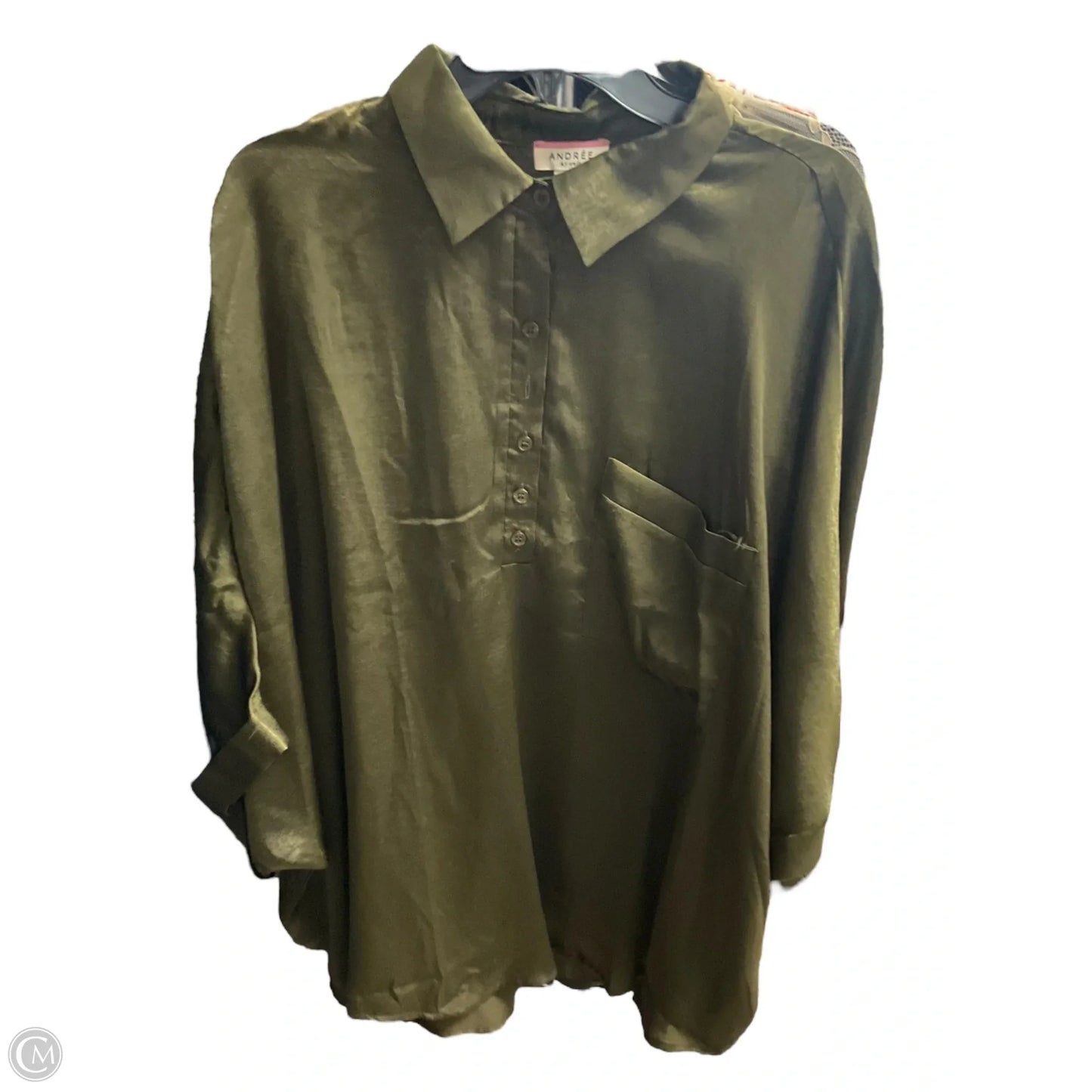 Top Short Sleeve By Andree By Unit In Green, Size: 2x