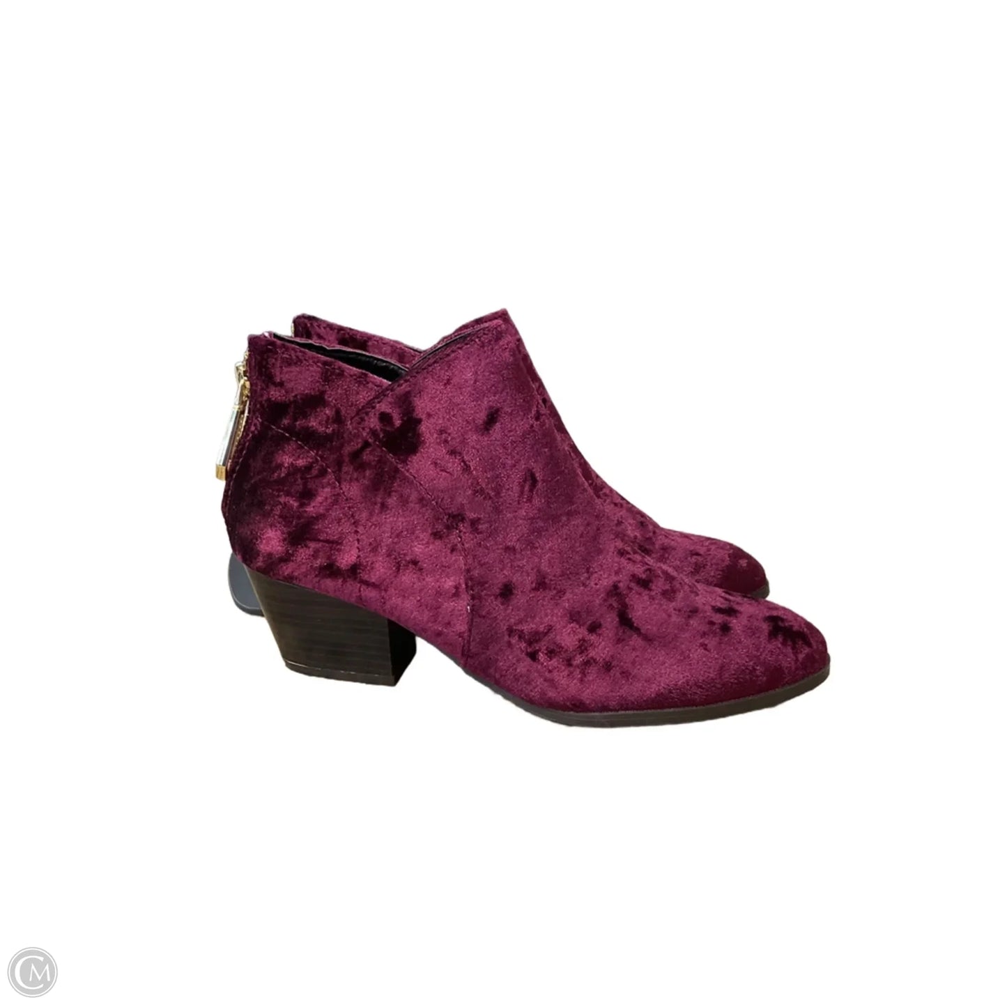 Boots Ankle Heels By Qupid In Maroon, Size: 7