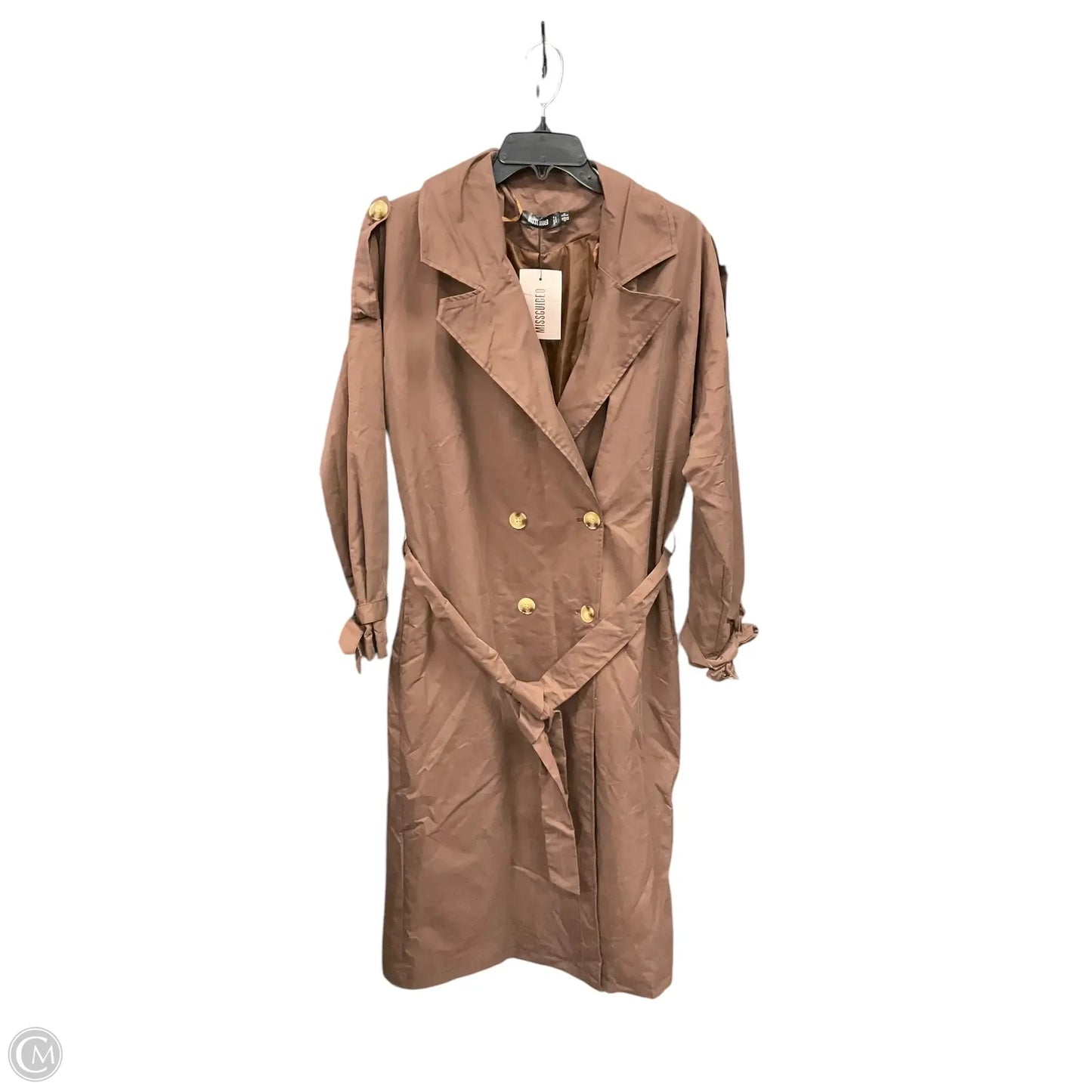 Coat Trench Coat By Missguided In Brown, Size: S