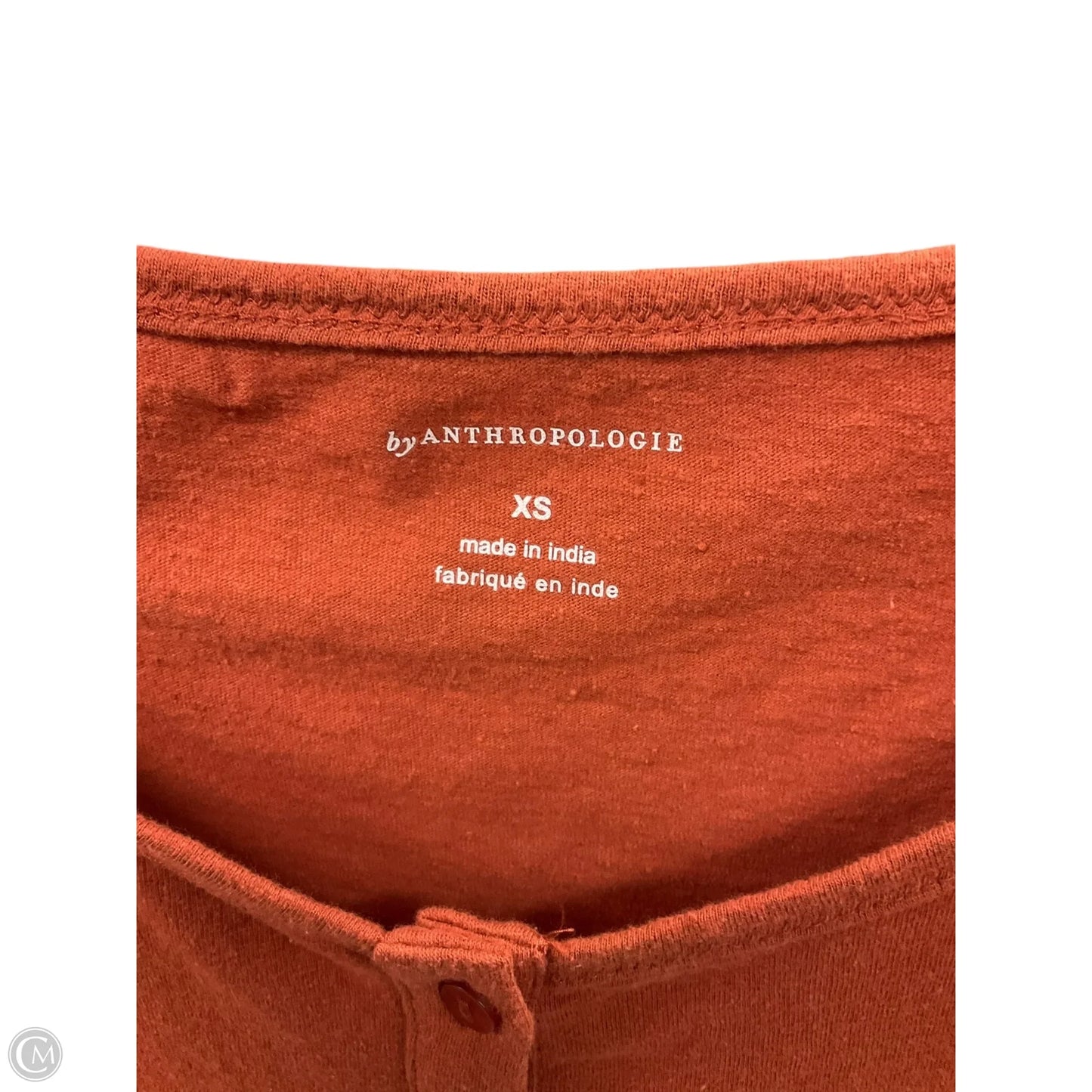 Top Short Sleeve By Anthropologie In Orange, Size: Xs