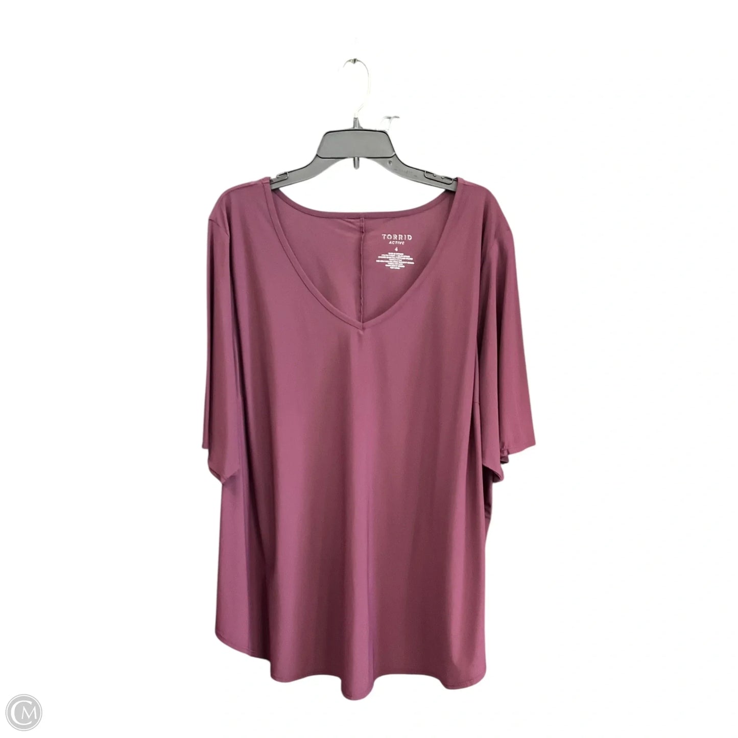 Athletic Top Short Sleeve By Torrid In Maroon, Size: 4x
