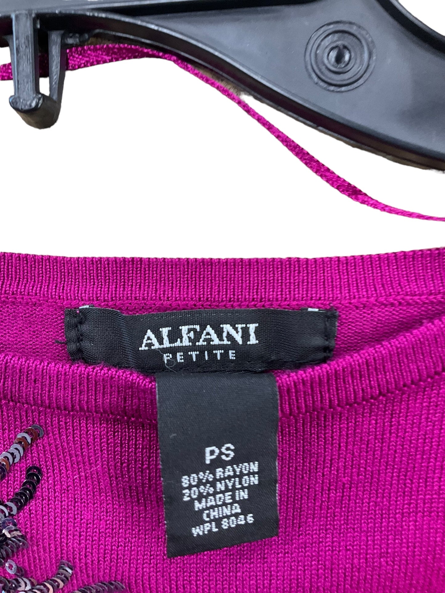 Sweater Short Sleeve By Alfani In Fuschia, Size: Petite   Small