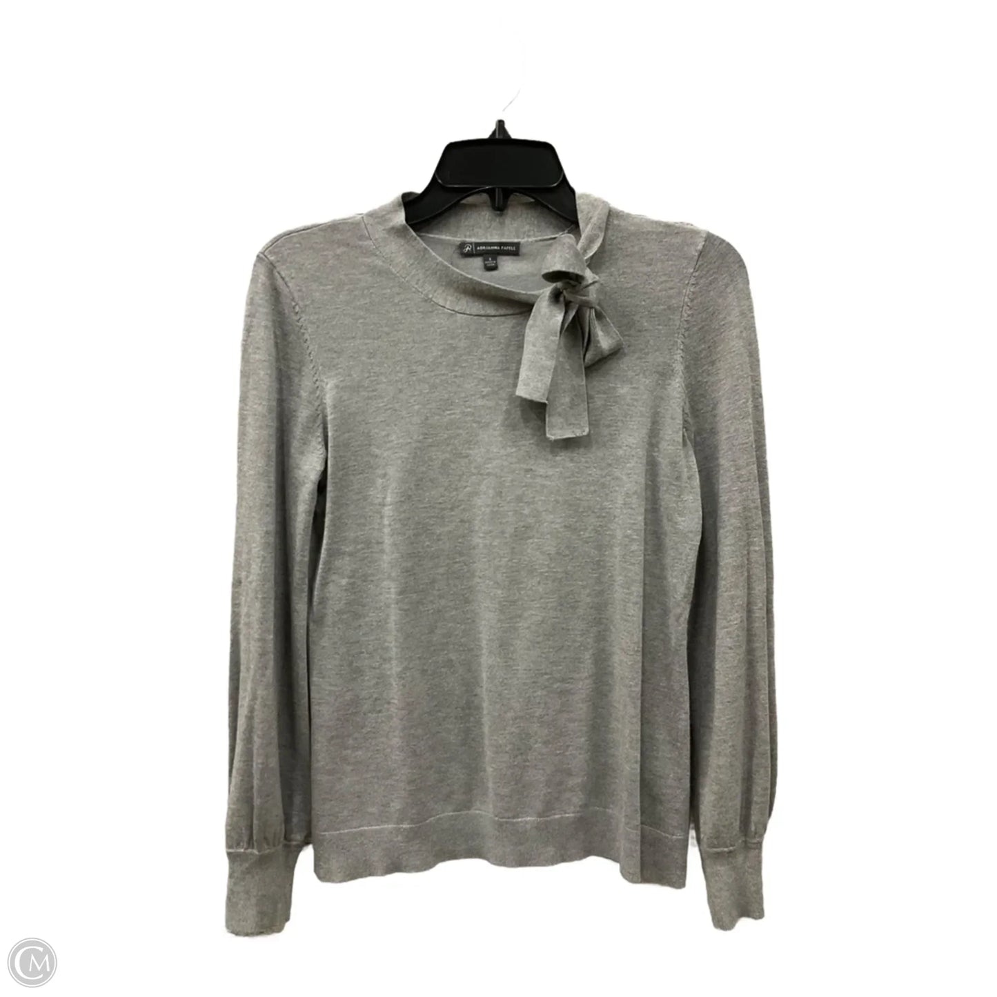 Top Long Sleeve Basic By Adrianna Papell In Grey, Size: S
