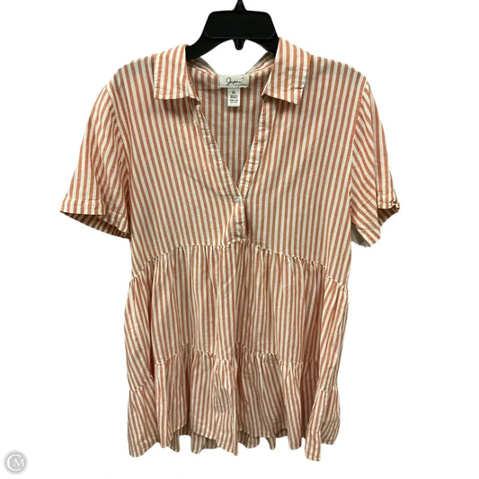 Top Short Sleeve By Japna In Striped Pattern, Size: Xl