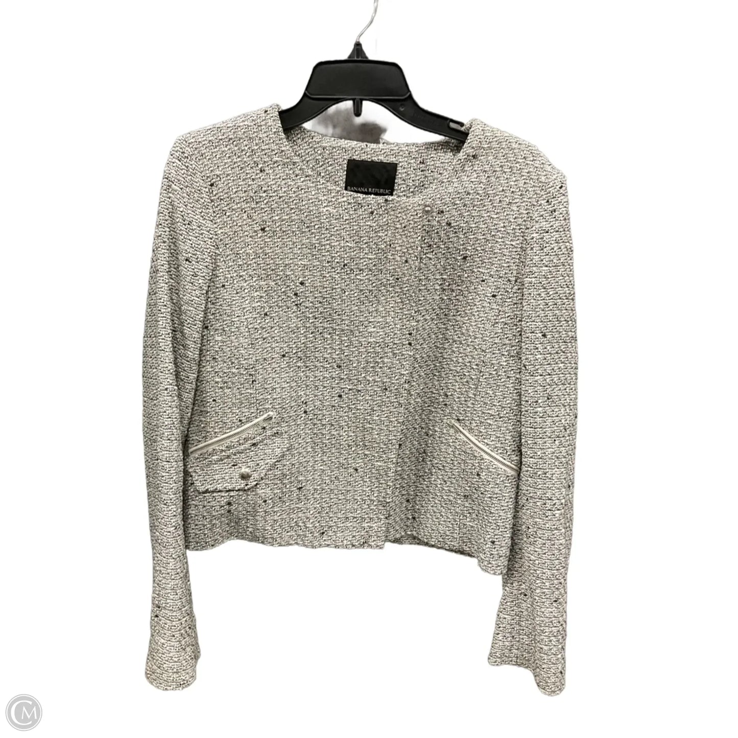 Jacket Moto By Banana Republic In Grey, Size: M