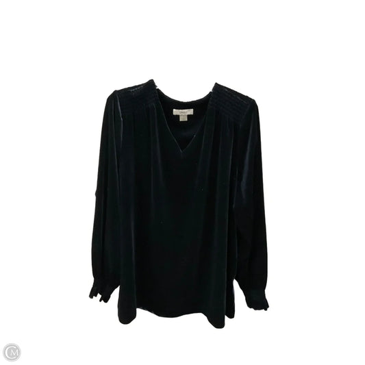 Top Long Sleeve By Cj Banks In Navy, Size: 1x