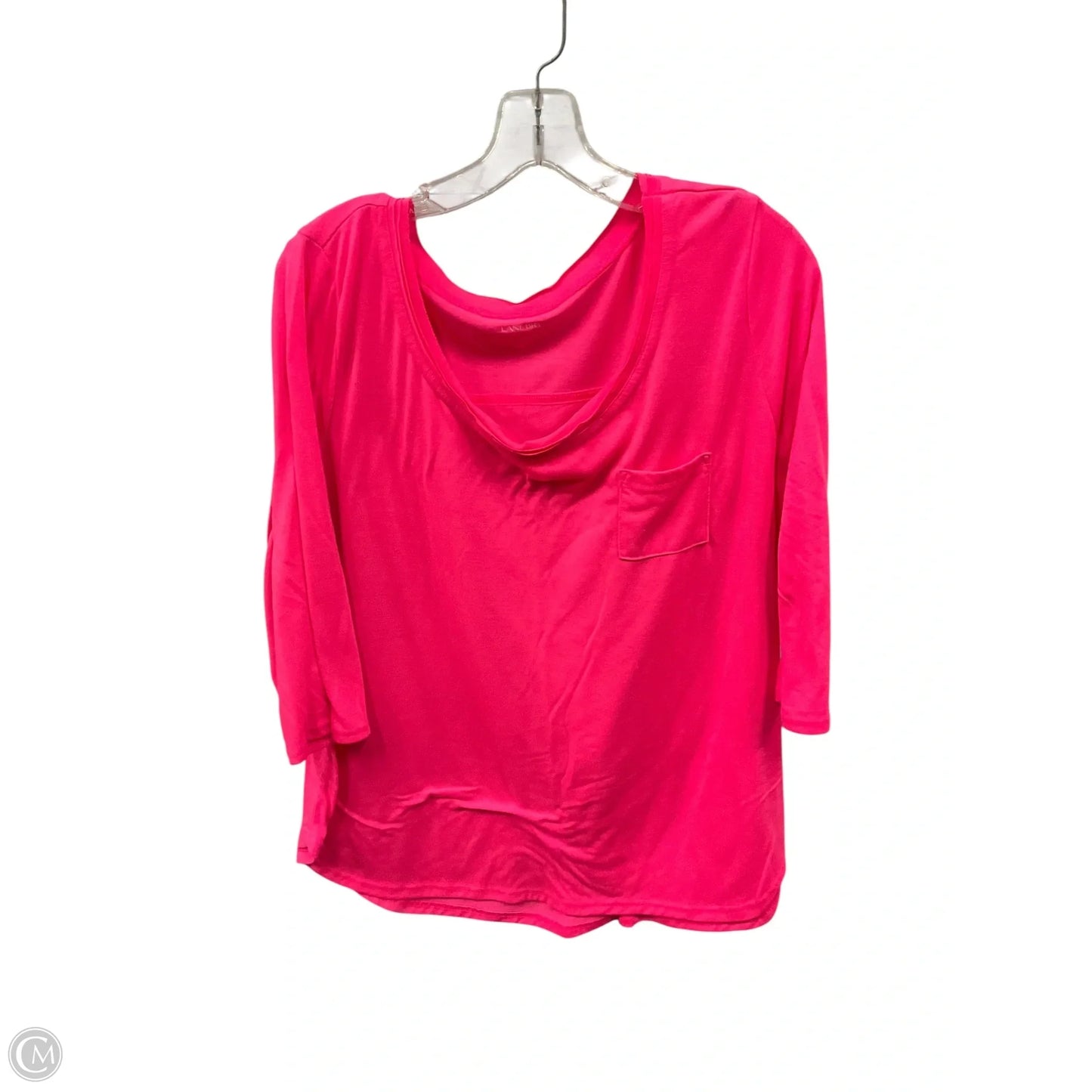 Top 3/4 Sleeve Basic By Lane Bryant In Pink, Size: 2x