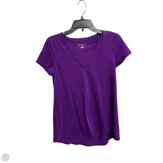 Top Short Sleeve Designer By Lilly Pulitzer In Purple, Size: Xs