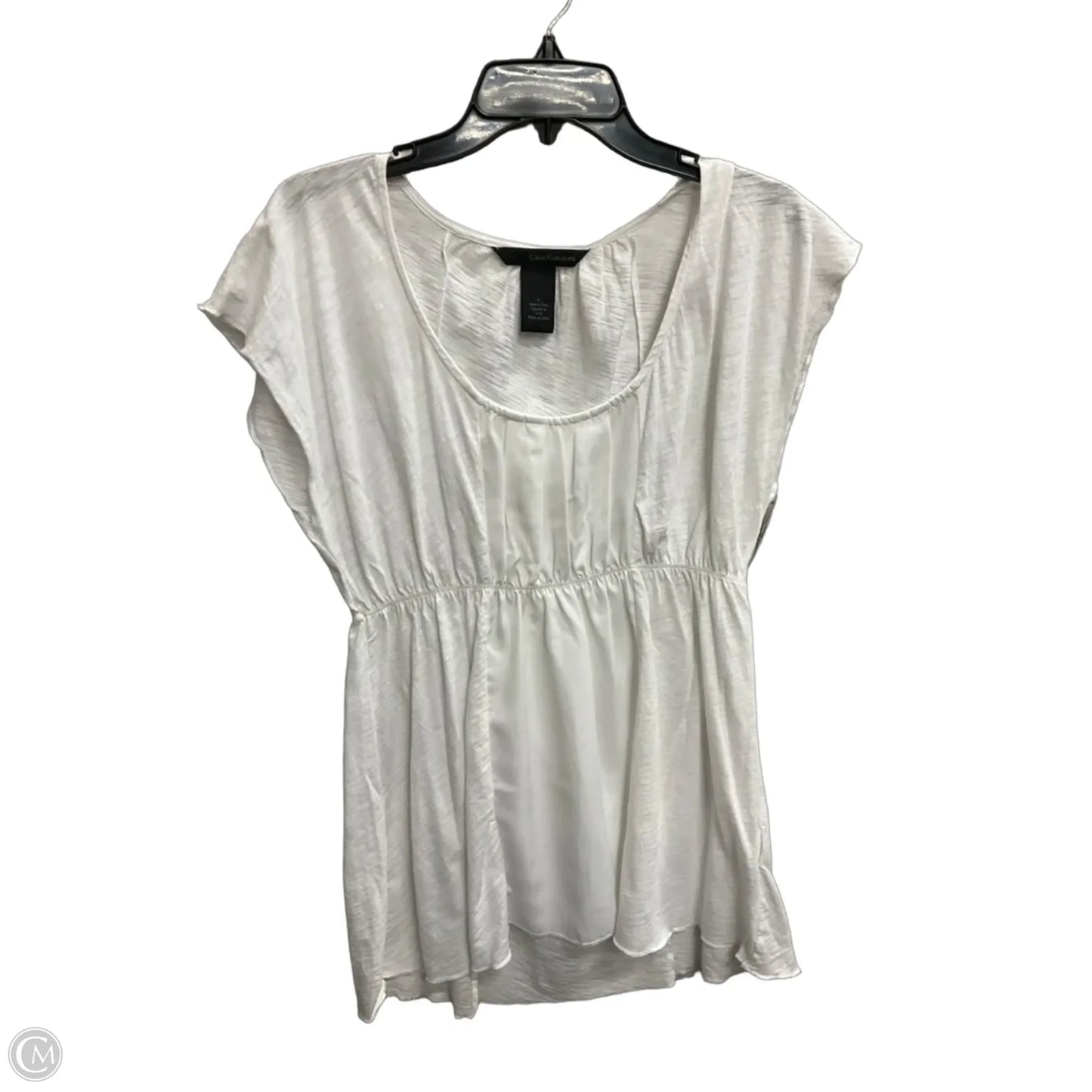 Top Short Sleeve Basic By Calvin Klein In White, Size: M