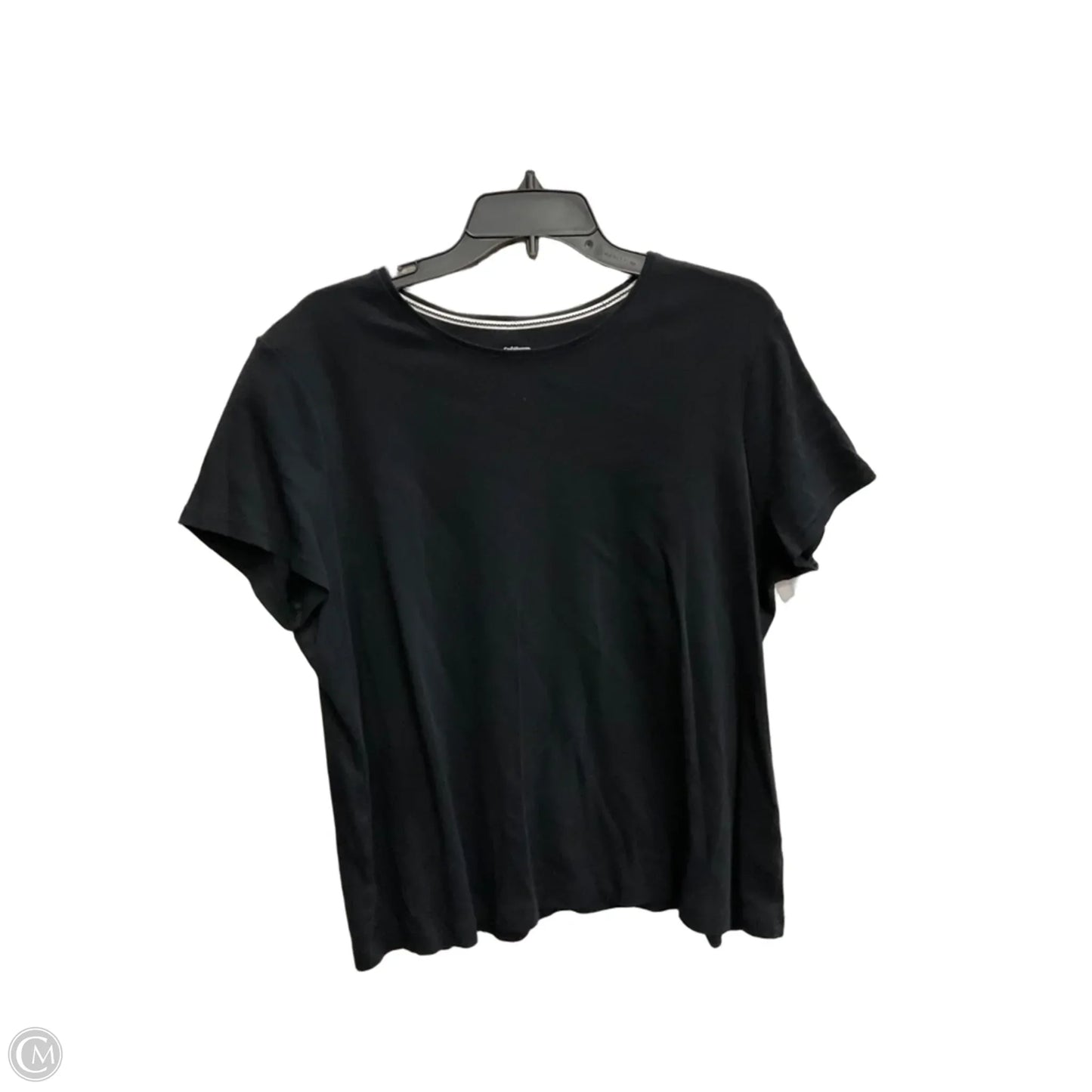 Top Short Sleeve Basic By Croft And Barrow In Black, Size: Xxl