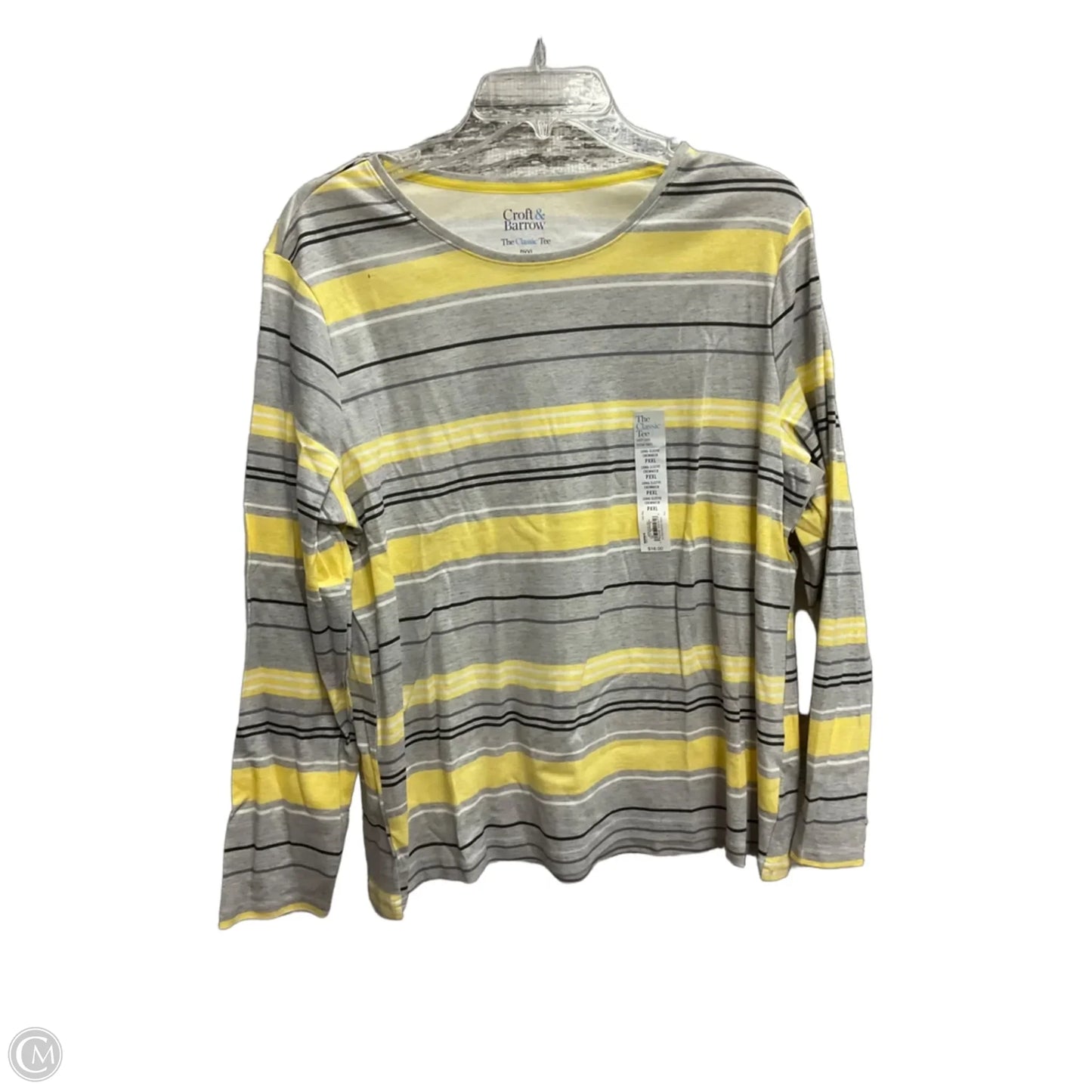 Top Long Sleeve By Croft And Barrow In Striped Pattern, Size: Xxl