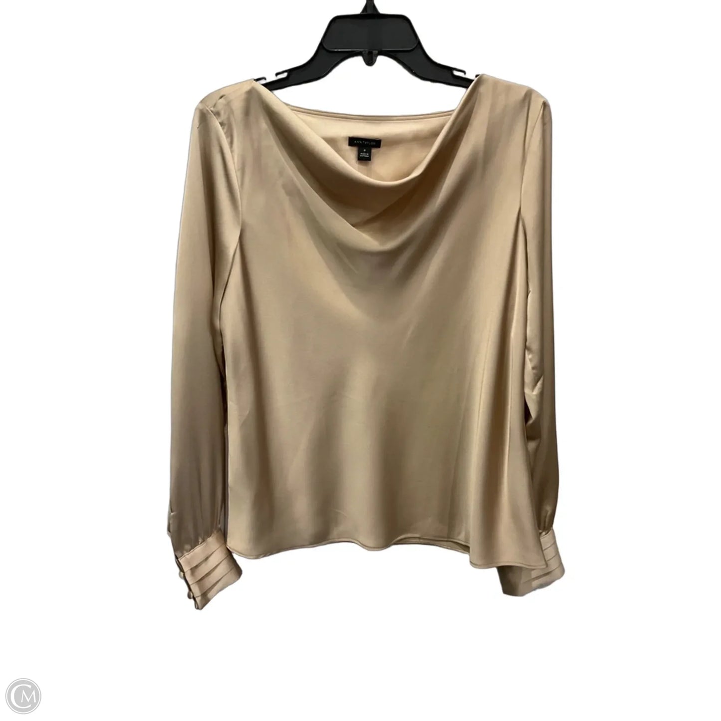Top Long Sleeve By Ann Taylor In Cream, Size: M
