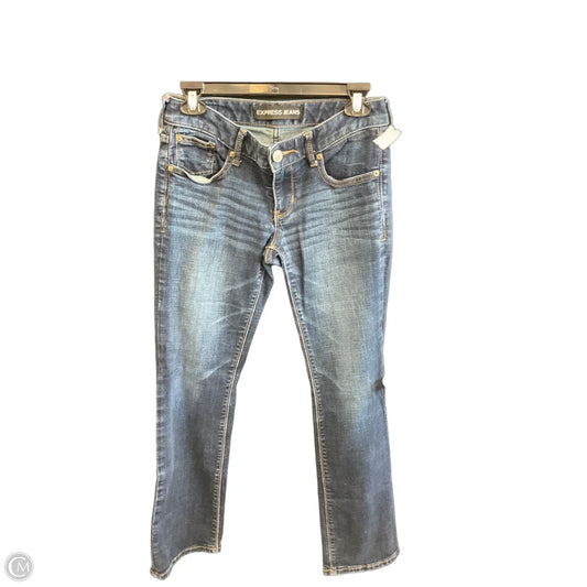 Jeans Boot Cut By Express In Blue Denim, Size: 2