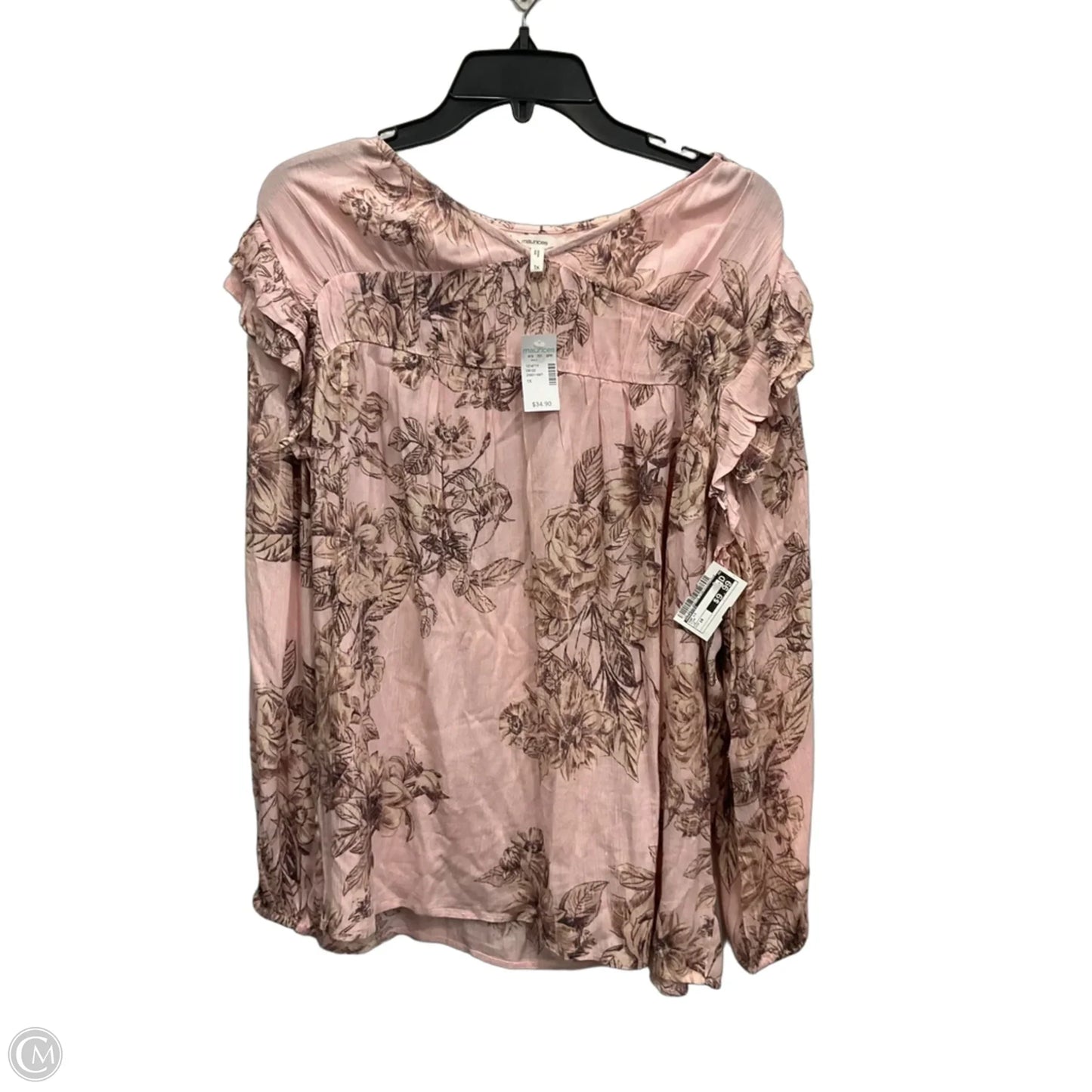 Top Long Sleeve By Maurices In Pink, Size: 1x