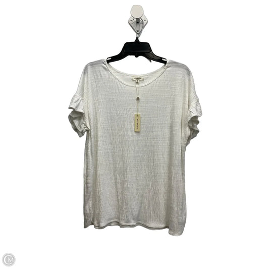 Top Short Sleeve Basic By Max Studio In White, Size: 1x