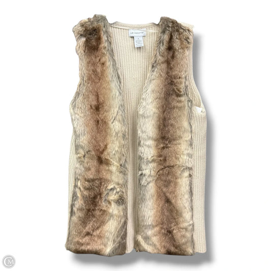 Vest Faux Fur & Sherpa By Liz Claiborne In Brown, Size: S