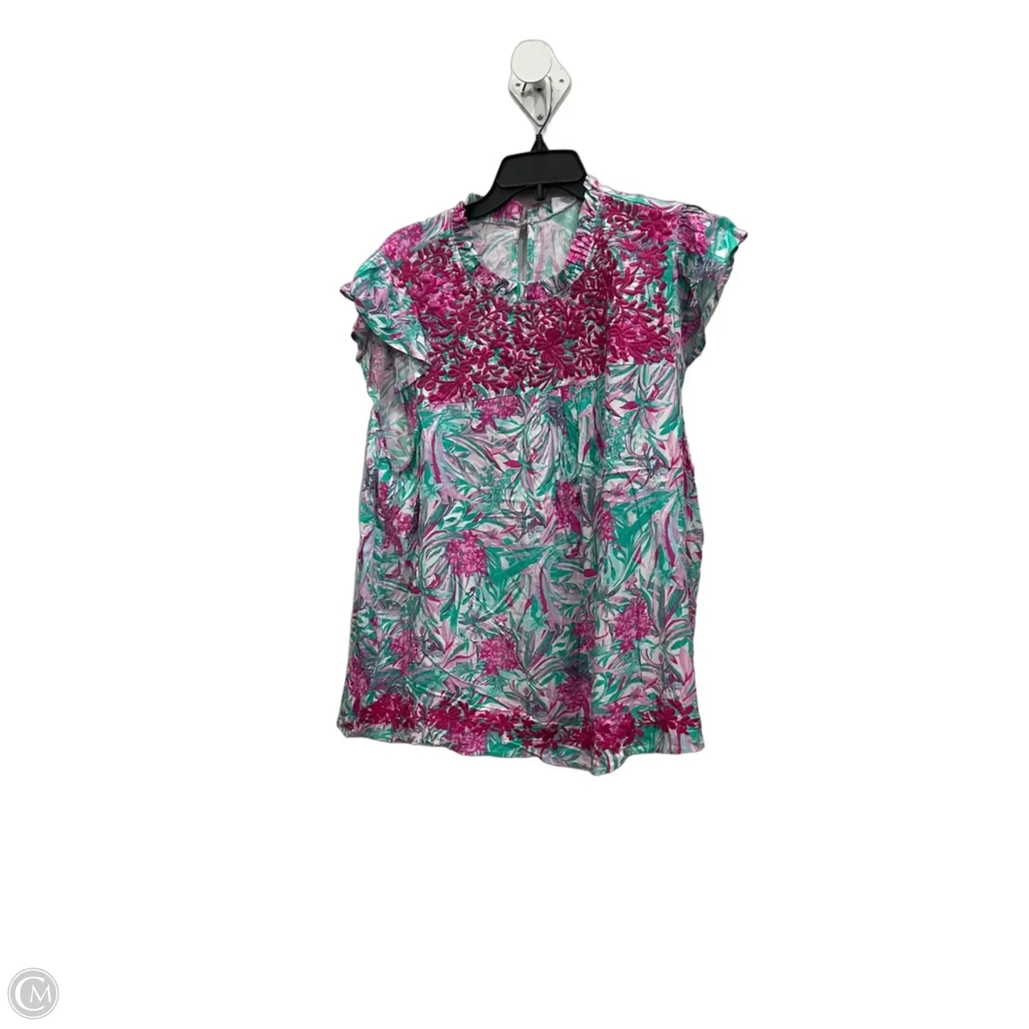 Top Short Sleeve By Emily Wonder In Floral Print, Size: 1x
