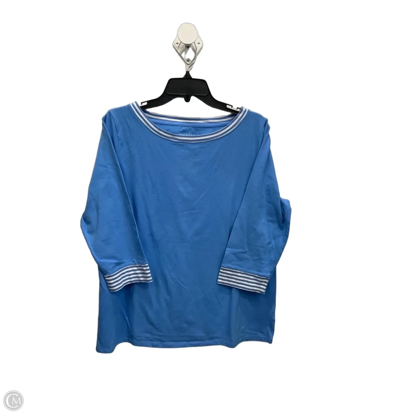 Top Short Sleeve Basic By Talbots In Blue, Size: 1x