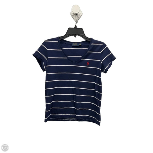 Top Short Sleeve By Polo Ralph Lauren In Striped Pattern, Size: M