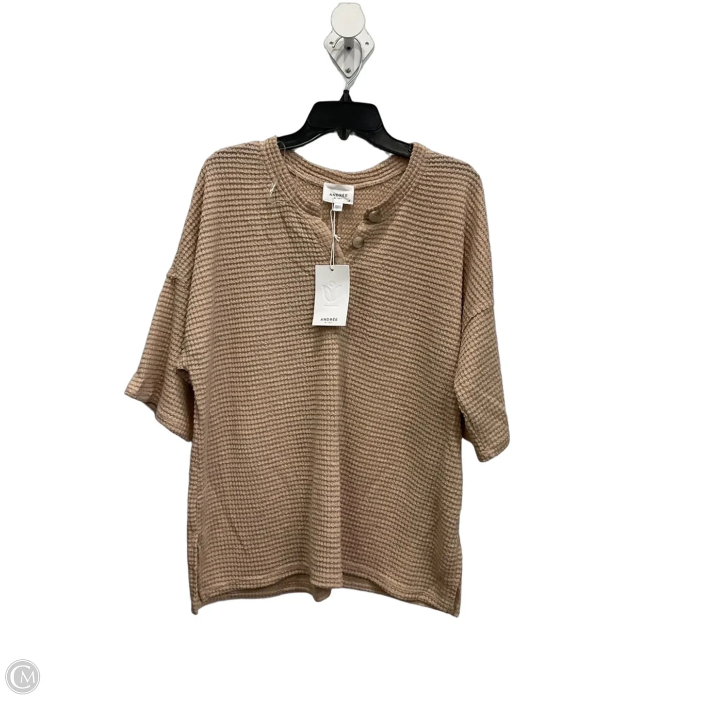 Top Short Sleeve By Andree By Unit In Cream, Size: Xl