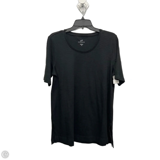Top Short Sleeve Basic By J. Jill In Black, Size: Lp